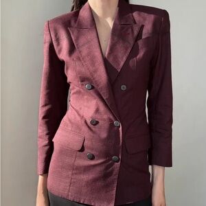 Jean Paul Gaultier Deep Burgundy Double-Breasted Blazer